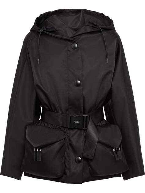 prada belted jacket|prada waterproof jacket.